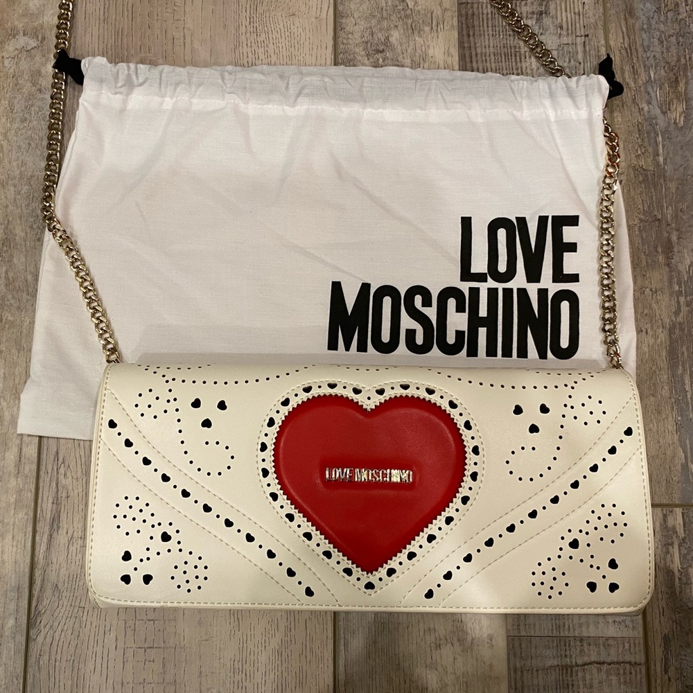 Brand new white love moschino purse
